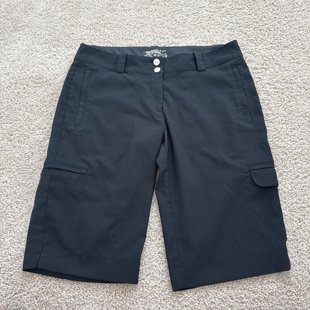 Nike Golf Tour Performance Black Dri-Fit Shorts Womens Cargo Outdoors Sz 6